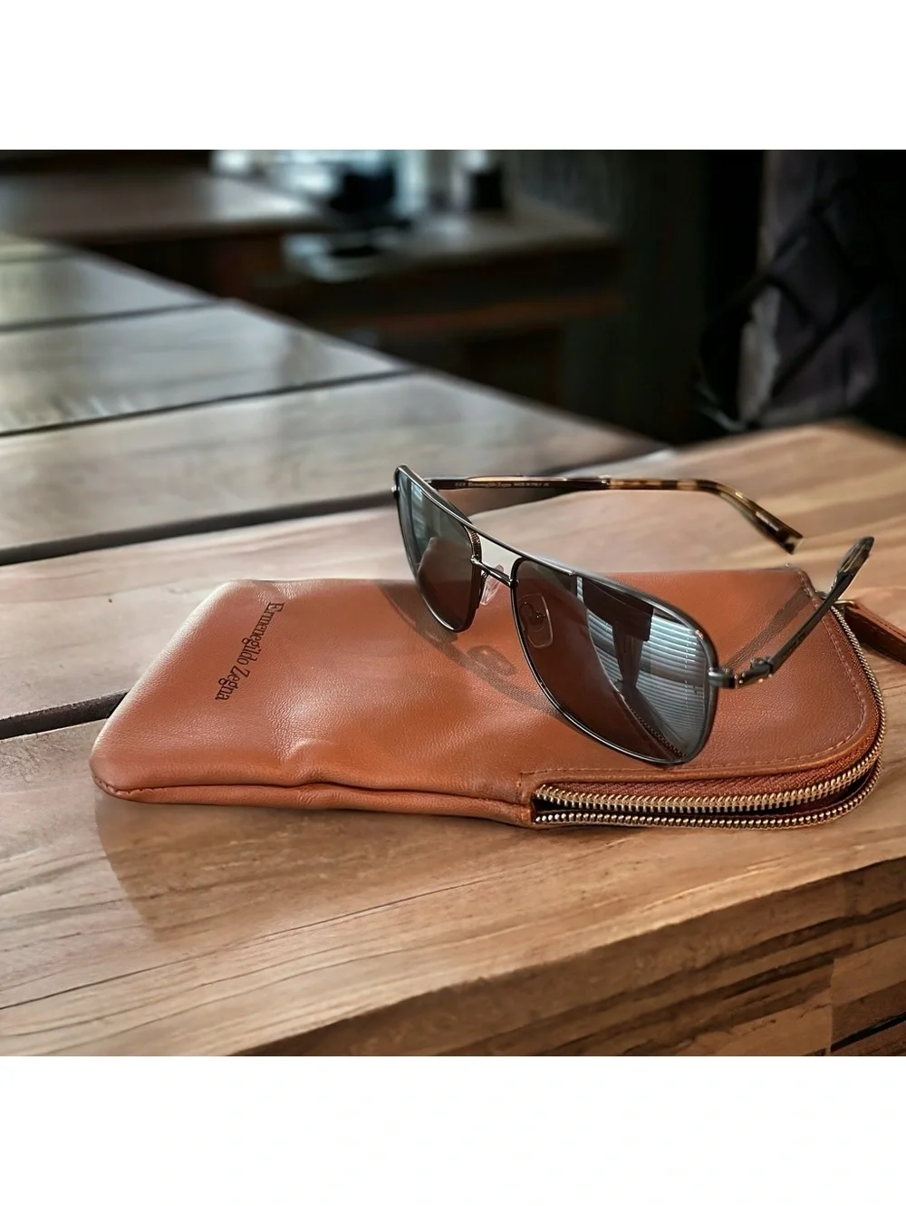 Ermenegildo Zegna Men’s Aviator Sunglasses + Original Case, EZ0079 16788 NWT